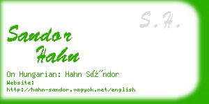 sandor hahn business card